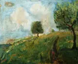 David Davidovich Cherson Burliuk, Sunny Hillside, Oil on canvasProvenance:By descent from the grandfather