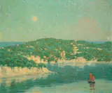 David Ericson, VIEW OF THE FRENCH RIVIERA, circa 1928, Oil on canvas mounted on board