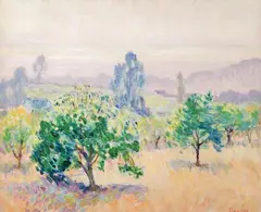 Willliam Henry Clapp, Country Landscape, Oil on board