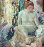 Sarah Sewell Munroe, Seated Nude Reflected in a Mirror, Oil on canvas