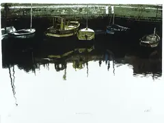 Ditlove, Boats, Color lithograph