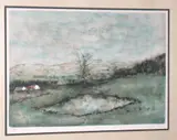 Bernard Gantner, Lake in the Clearing, Color lithograph
