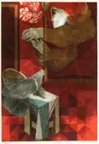 Bronwen Roberts, Woman with Dove and Flowers, Color lithograph