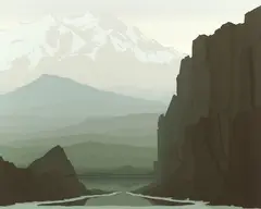 Shurer, Mount Mckinley, Color lithograph