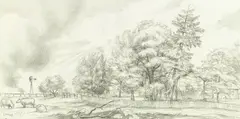 Edward Laning, Sun Breaking Through the Clouds, Pencil on paper