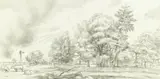 Edward Laning, Sun Breaking Through the Clouds, Pencil on paper