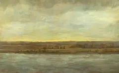 Kurt Meer, River Landscape, Oil on board