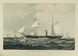 William Adolphus Knell, This View of Her Majesty's Steam Frigate Cyclops, Etching and aquatint