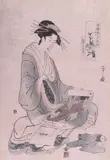 Hosoda Eishi, Untitled, BIJIN, woodcut from the series "Bijin Rokassen", 1794, signed Eishi