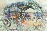 W. H. Pak, Untitled, ABSTRACT LANDSCAPE M4, watercolor on paper, signed lower left