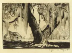 Sunshine & Shadow by Alfred Herber Hutty, Etching, sold Jul 2004