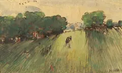 William Henry Holmes, Afternoon in the Park, Watercolor