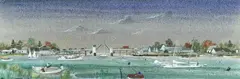 Hereward Lester Cooke, Busy Harbor, Watercolor