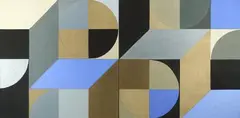 Eileen Toumanoff, Geometric Shapes in Brown, Acrylic on canvas