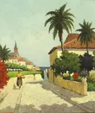 A. Weggers, Road to the Sea, Oil on canvas mounted on board