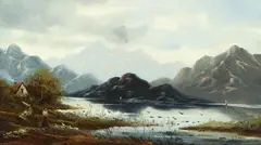 "Morning" Loch Linnie by Charles Leslie, Oil on canvas, sold Jul 2004