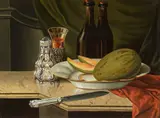 Continental School, Still Life with Melon and Wine