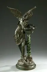 Mathurin Moreau, Livre D'Or, Bronze and marble. - Height: 30 1/4 in