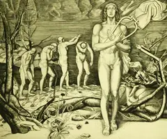 Bronwen Roberts, Orpheus Preparing to Descend, Lithograph