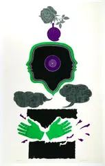 Roberto Delamonica, Go Go Rose of Peace, Color intaglio etching