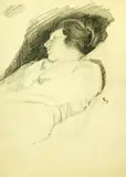 Anders Zorn, Woman Sleeping, Pencil drawing