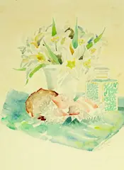 Alice Acheson, Lilies, Watercolor