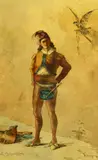Eliot Daingerfield, The Falconer, Watercolor