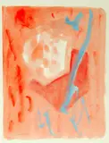 Jacob Kainen, Abstract in Salmon with Blue Strokes
