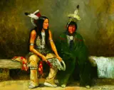 Joseph William Dawley, Two Indian Men, Oil on panel