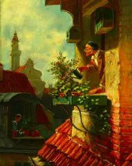 Robert Keil, The Professor and the Beauty, Oil on board