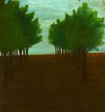 Emile Pierre Branchard, Young Maple Trees, Oil on board