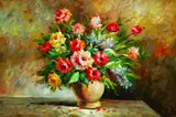Faridoun Zoda, Rosy Bouquet, Oil on canvas