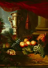 W. B. Mackie, Still Life with Vase and Fruit, Oil on canvas