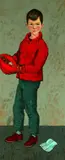 Leonard Maurer, Boy with Baseball Glove, Oil on canvas