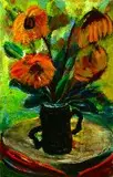 Edith Blum, Golden Sunflowers, Oil on canvas