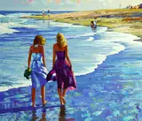 Howard Behrens, Surf Walk, Original serigraph on canvas