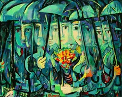 Abraham Rattner, April Showers, Color silkscreen
