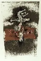 Abstract Composition by Johnny Friedlaender, Etching and aquatint on paper, offered Oct 2004