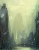 Leon Louis Dolice, Untitled, NEW YORK AT DAWN, chalk and pastel