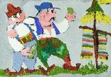 Jovan Obican, Drinking Buddies, Acrylic on paper
