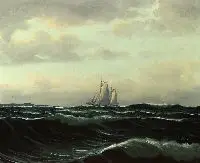 Bent Bille, Sails on the Horizon, Oil on canvas