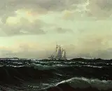 Bent Bille, Sails on the Horizon, Oil on canvas