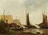 Louis Henry, Boats on the Shore, Oil on canvas