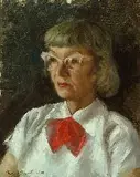 Viona Ann Kendall, Woman with Pink Glasses, Oil on canvas