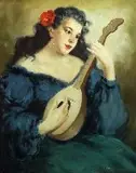European School, Woman with a Guitar