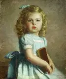 French School, Young Girl with Blue Eyes