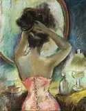 Christiane Marie Arnaut Meeker, FEMME AU CORSET ROSE AND THE BURNING CIGARETTE: TWO WORKS, the first signed and titled on reverse, Pastel on paper