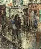 Window Shopping in Paris by Christiane Marie Arnaut Meeker, Mixed media, sold Oct 2004