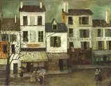 French Street Scene by Christiane Marie Arnaut Meeker, Oil on canvas, sold Oct 2004