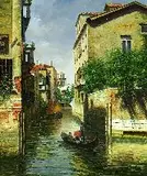 Vladimir Pianov, Canal in Venice, Oil on canvas